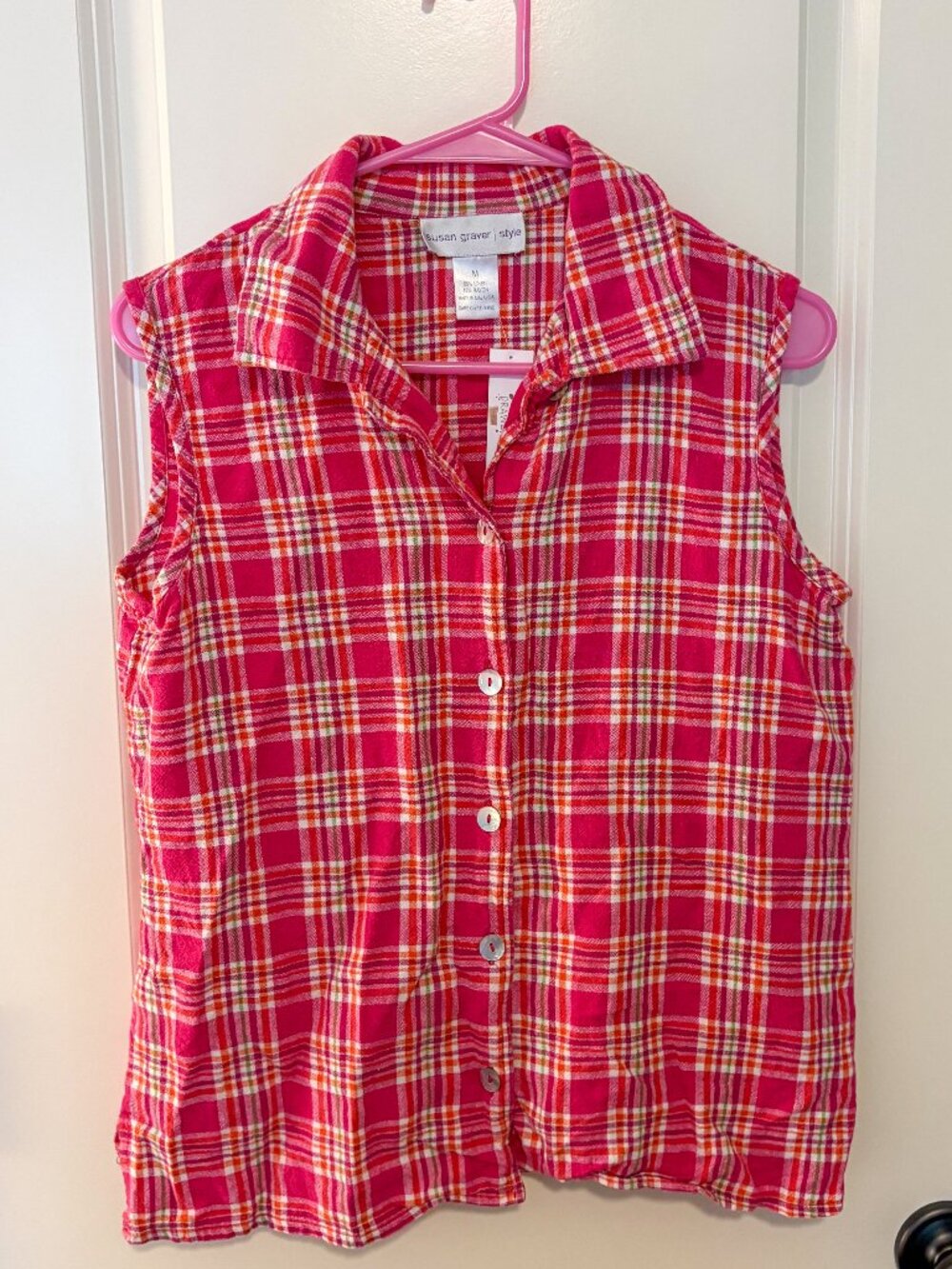 Plaid Summer Button Up Tank